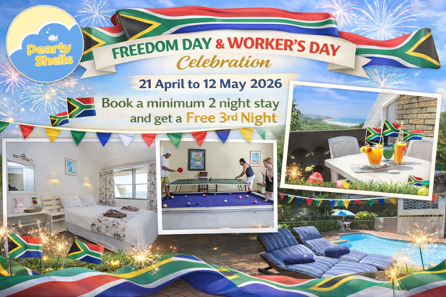 freedom day and workers day special at Pearly Shells Scottburgh